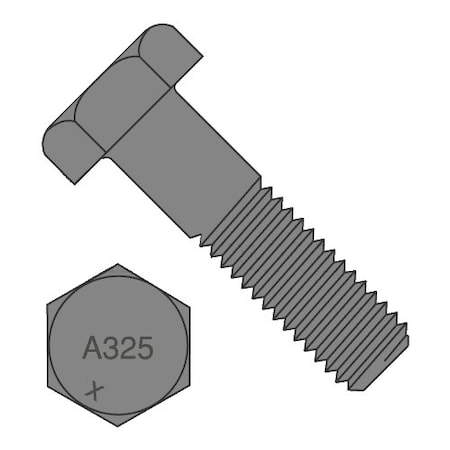 Grade A325, 1-1/8-7 Structural Bolt, Plain Steel, 8 1/2 In L, 40 PK
